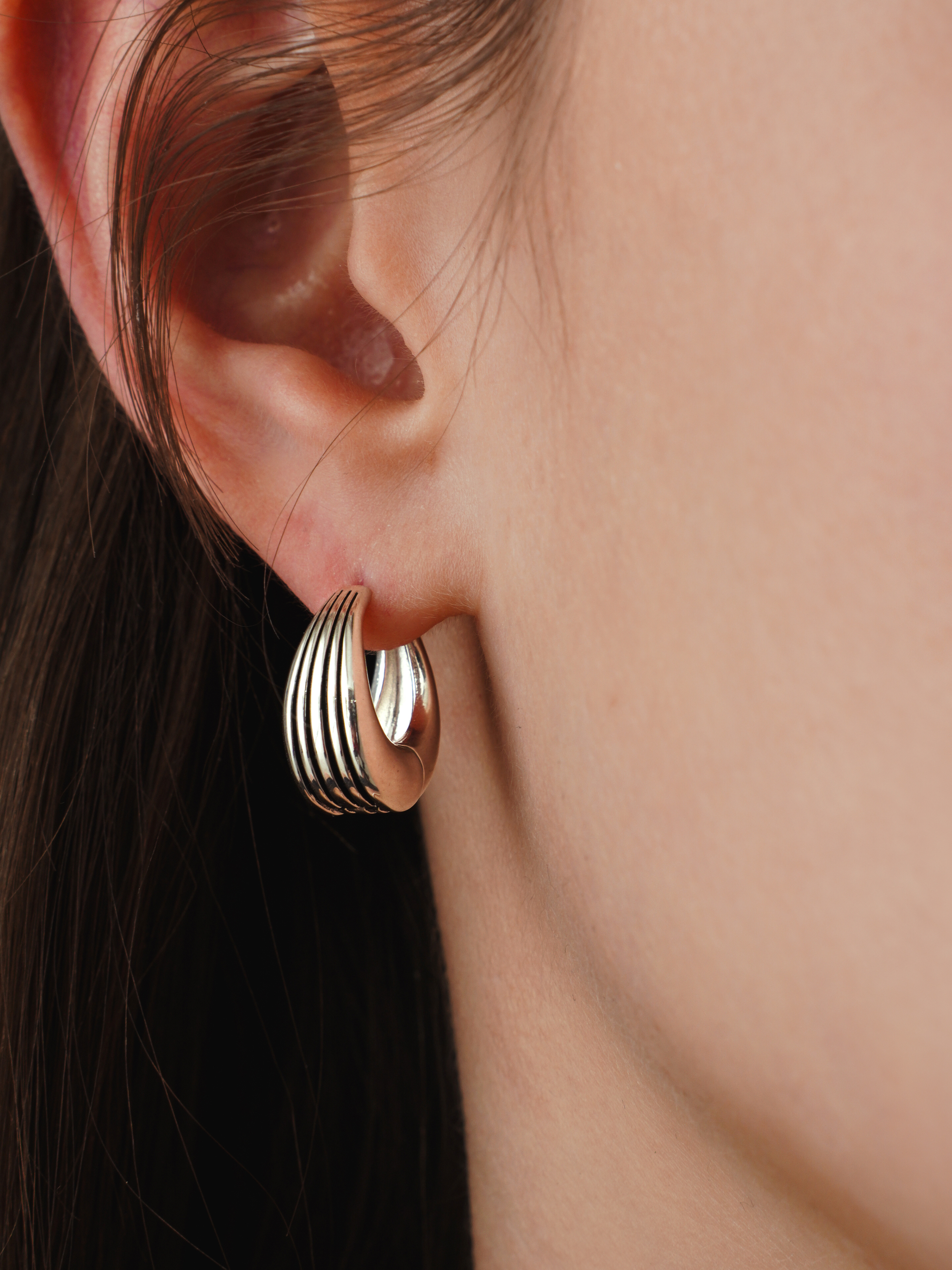 Round Striped Earrings